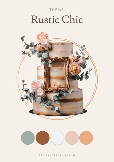 8 Gorgeous Cakes That Can Match Your Color Motif | https://brideandbreakfast.ph/2019/10/02/8-gorgeous-wedding-cakes-to-match-your-color-motif/ Rustic Motif Color Wedding, Garden Wedding Motif Ideas, Wedding Motif 2022, Wedding Motif 2023, Rustic Wedding Motif, Wedding Motif Ideas 2023, Wedding Color Motif, Wedding Motif Color, Metallic Wedding Colors