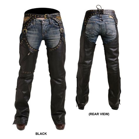 Really love these ones! Cowboy Reference, Cowboy Chaps, Harley Davidson Merchandise, Motorcycle Chaps, Cowboy Pants, Cowboy Aesthetic, Estilo Country, Cool Bike Accessories, Cowboy Outfits