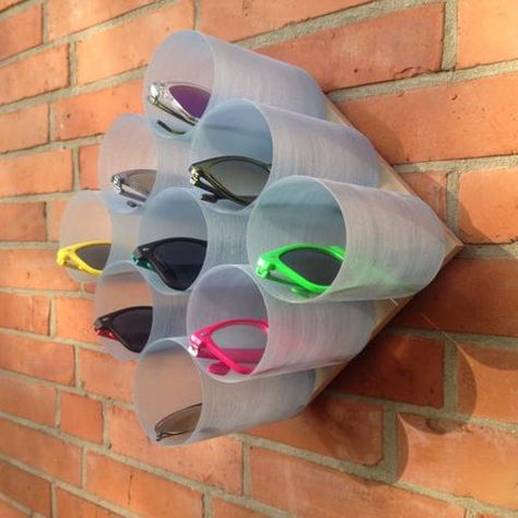 Glasses Shelf, Diy Sunglasses Holder, Sunglasses Storage Diy, Diy Sunglasses, Eyewear Display, Sunglasses Organizer, Sunglasses Display, Best Sunglasses, Sunglasses Storage