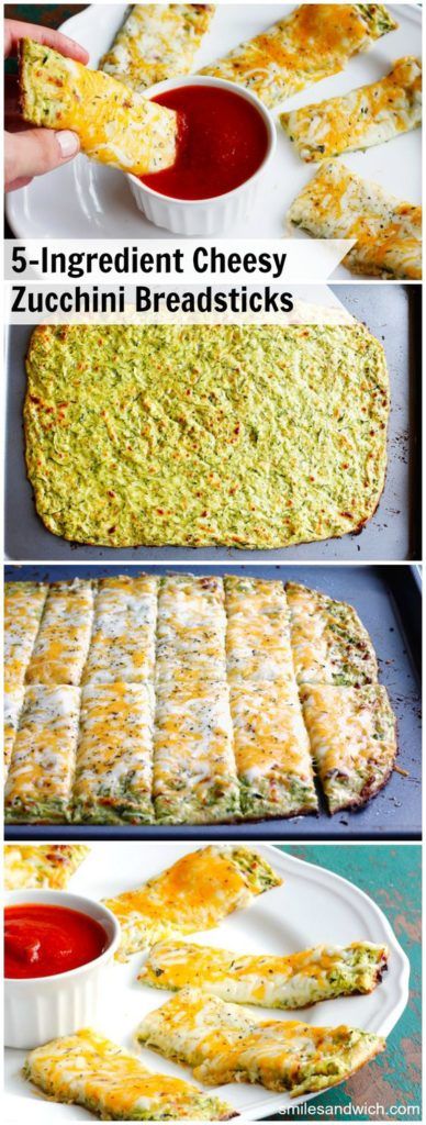 Cheesy Zucchini Breadsticks - Smile Sandwich Zucchini Breadsticks, Fresh Zucchini, Zucchini Recipe, Cheesy Zucchini, Makanan Diet, God Mat, Crumpets, Breadsticks, Zucchini Recipes