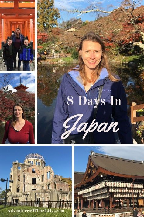 How to Spend 8 Days in Japan with Kids. Join the 4 JL's as their family travels to Japan. Itinerary highlights include Tokyo, Kyoto, Nara, Hiroshima, Miyajima, and Inari. What amazing travel destinations! #adventuresofthe4jls #travel #traveldestinations #japan #asia #itinerary #travelblog #destinations #travelingwithkids Asia Itinerary, International Travel Checklist, Japan With Kids, International Travel Essentials, Japan Destinations, Japan Itinerary, Visit Asia, Travel Inspiration Destinations, Best Family Vacations