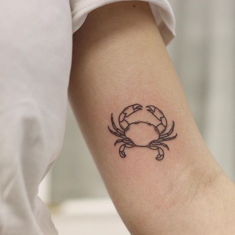 Zodiac Tattoos Constellation, Tattoos Constellation, Beehive Tattoo, Zodiac Tattoo Designs, Lobster Tattoo, Vintage Tattoo Sleeve, Crab Tattoo, Seashell Tattoos, Simple Arm Tattoos