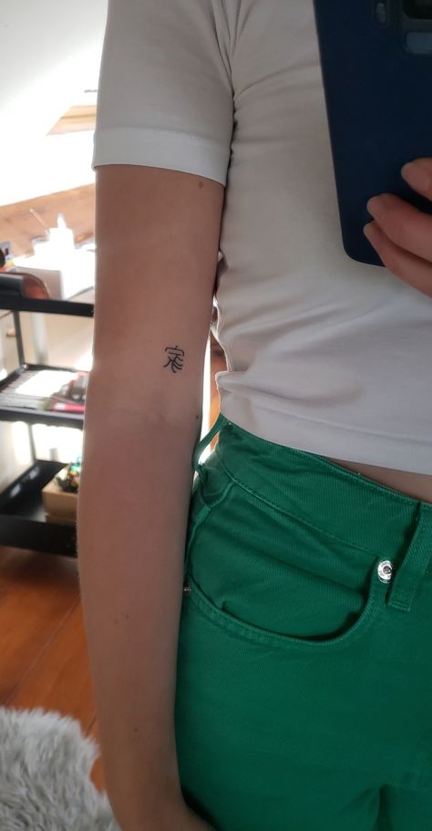 Small Tattoo Ideas For Women Arm, Gara Tattoos, Amor Tattoo, Kanji Tattoo, Carnaval Outfit, Lotus Tattoo Design, Hidden Tattoos, Meaningful Tattoo Quotes, Chinese Tattoo