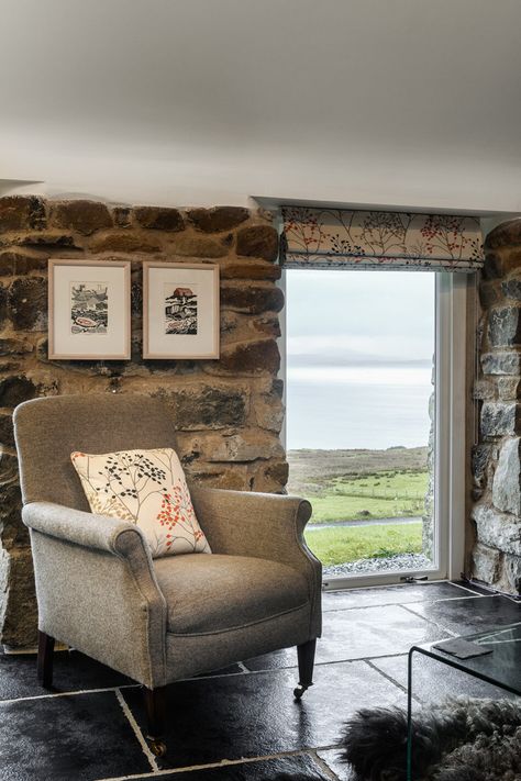 For Sale: Mint Croft, Geary, Isle of Skye | Inigo Fired Earth Bathroom, Turf Roof, Scottish Cottages, Croft House, Luxury Cottages, Contemporary Windows, Devol Kitchens, Custom Headboard, Self Catering Cottages