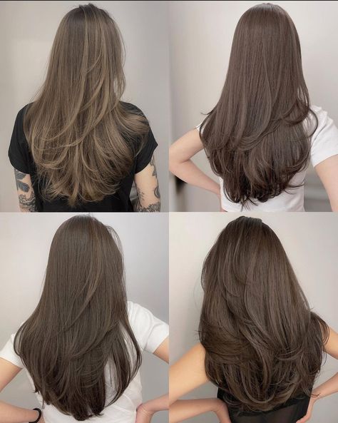 Haircuts For Long Hair Straight, Korean Long Hair, Haircuts For Long Hair With Layers, Brown Hair Looks, Hair Inspiration Long, Straight Hair Cuts, Layered Haircuts For Medium Hair, Hairstyles For Layered Hair, Long Layered Haircuts