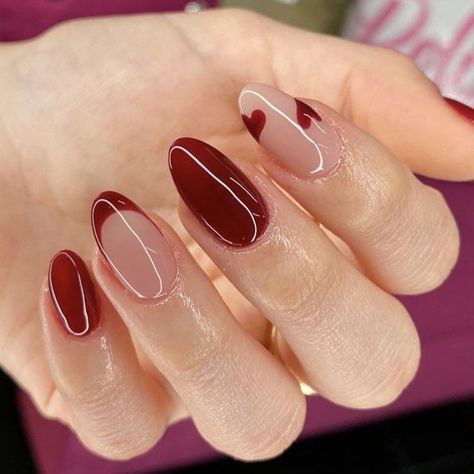 Unghie Sfumate, Kutek Disney, Maroon Nails, Casual Nails, Her Nails, Thanksgiving Nails, Soft Nails, Red Nail, Minimalist Nails