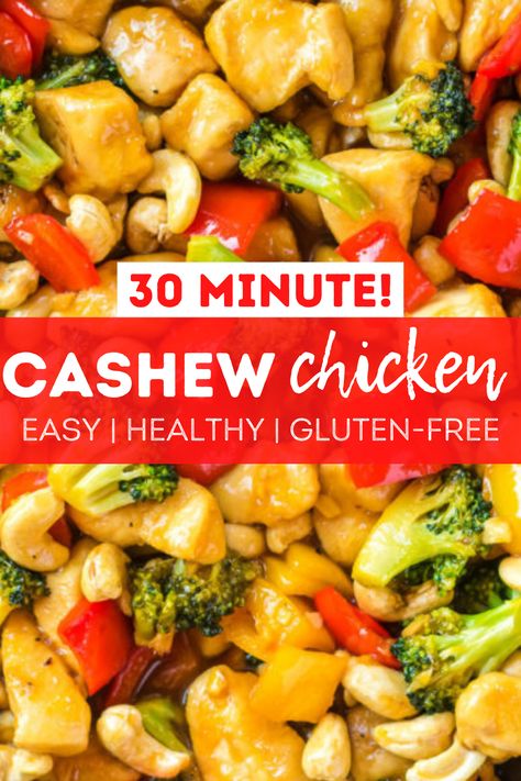 cashew chicken Healthy Cashew Chicken, Easy Cashew Chicken Recipe, Easy Cashew Chicken, Chicken Recipes Dairy Free, Honey Balsamic Chicken, Healthy Turkey Recipes, Cashew Chicken Recipe, Main Dish Casseroles, Healthy Version