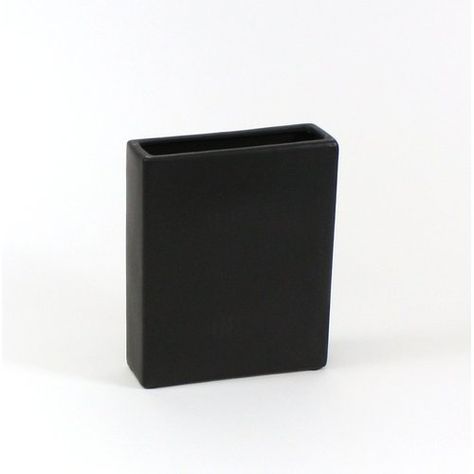 Found it at Wayfair - Flat Rectangular Ceramic Block Table Vase Rectangular Vase, Recycled Glass Vases, Vase Black, Block Table, Studio Flat, Glass Cube, Glass Planter, Grey Ceramics, Table Vase