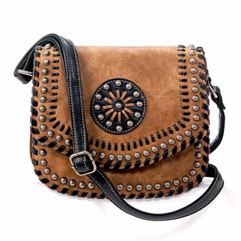 Murdoch's – Blazin' Roxx - Vanessa Concealed Carry Crossbody Bag Leather Bag Women Handbags, Concealed Carry Handbags, Western Handbags, Concealed Carry Purse, Boho Handbags, Western Purses, Silver Nail, Cute Purse, Western Store