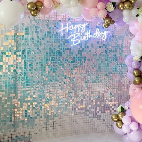 Panel Backdrop, Backdrop Panels, Shower Background, Shimmer Wall Backdrop, Rose Gold Wedding Cakes, 17th Birthday Ideas, Baby Shower Background, Sequin Wall, Sequin Backdrop