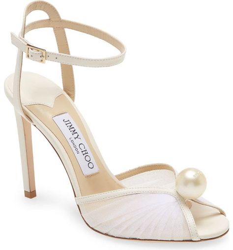 Jimmy Choo Sacora, Elegant Shoes Heels, Pleated Tulle, Expensive Shoes, Jimmy Choo Heels, Fancy Shoes, Strap Sandals Women, Wedding Heels, Bride Shoes