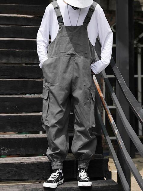 Men Jumpsuits, Cargo Overalls, Incerun Men, Overalls Fashion, Overalls Men, Jumpsuit Men, Cool Outfits For Men, Autumn Fashion Casual, Casual Stripes