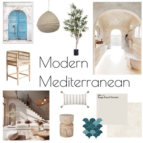 Interior Modern Mediterranean, Meditteranean Interior, Meditteranean Home Decor Bedroom, Meditteranean Home Interior, Modern Meditteranean Interior, Mediterranean Interior Living Room, Mediterranean Furniture Interior Design, Meditteranean Interior Design, Mediterranean Moodboard Interior Design