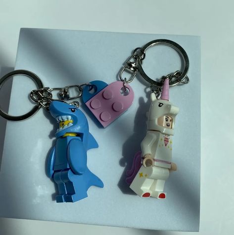 Lego Couple Keychain, Matching Lego Keychain, Matching Keychains Couples, Matching Key Chains, Lego Couple, Lego Keychain, Couple Keychains, Cool Keychains, Crochet Fairy