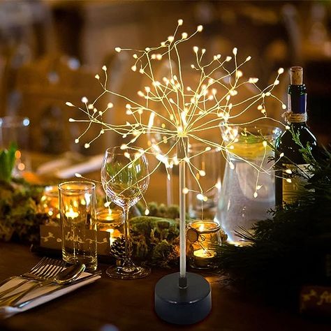 Amazon.com: Chims Firework Lights 120 LED Starburst Dandelion Copper Wire Fairy Lights Battery Operated 8 Modes Spirit Tree with Remote Control for Banquet Party Dinner Table Centerpiece Decoration : Home & Kitchen Fireworks Centerpiece, Firework Lights, Copper Wire Fairy Lights, Spirit Tree, Dinner Table Centerpieces, Garden Dinner, Dinner Party Table, Led Tree, Floating Lights