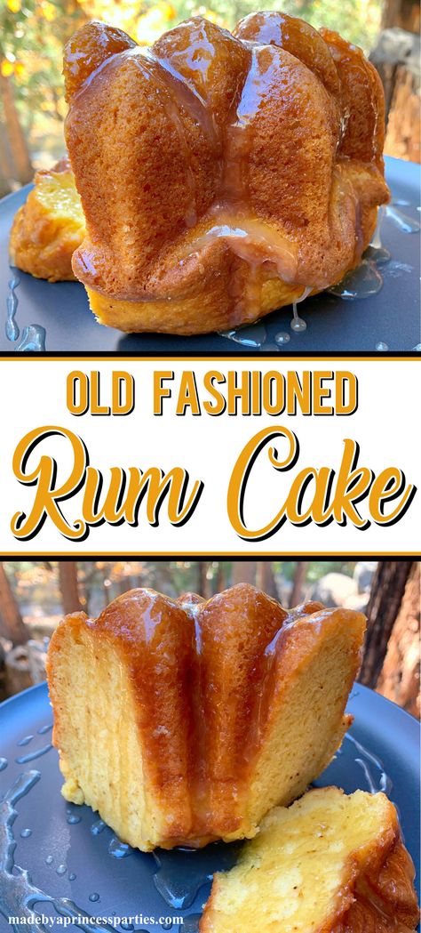 Rum Soaked Cake, Rum Cake Recipe Easy, Soaked Cake, Cake Mix Recipes Homemade, Cake Glaze, Yellow Cake Mix Recipes, Kraken Rum, Rum Cake Recipe, Party Food Dessert