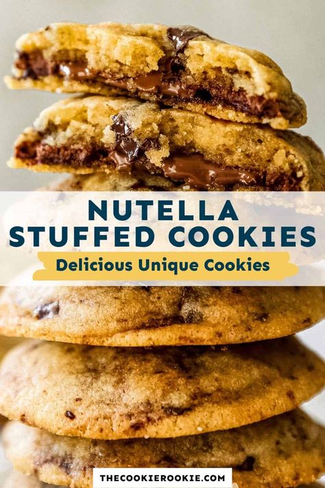 Nutella Stuffed Cookies, Nutella Cookies Recipe, Stuffed Cookies, Healthy Food Habits, Healthy Food Menu, Diet Smoothie Recipes, Nutella Cookies, Cookies Easy, Lost 100 Pounds