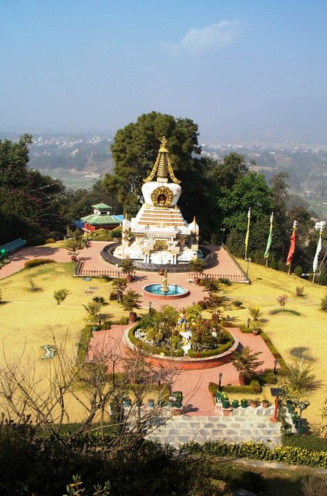 Kopan Monastery garden, Nepal Kopan Monastery, Nepal Himalayas, Tibetan Buddhism, Buddhism, Nepal, Roof, Around The Worlds, Holidays, Wonder