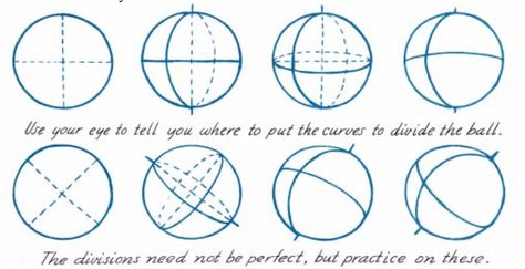 3d Sphere Drawing, Shape Exercise Drawing, Sphere Drawing Reference, How To Draw A Sphere, Sphere Shading Reference, Spheres Drawing, Sphere Perspective, Sphere Reference, How To Draw Circles In Perspective