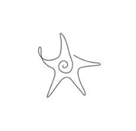 Starfish Line Tattoo, Simple Starfish Drawing, Starfish Line Drawing, Small Starfish Tattoo Simple, Sea Line Tattoo, Minimalistic Ocean Tattoo, Fine Line Starfish Tattoo, Simple Ocean Animal Tattoo, Simple Starfish Tattoo