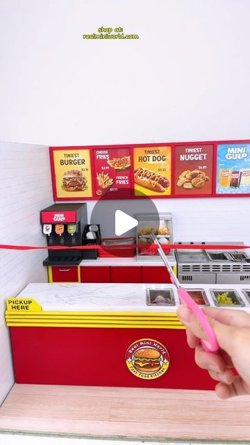 REAL Tiny Food Cooking, Baking, & Art Shop on Instagram: "The world's tiniest fast food restaurant grand opening!! 🍔We are open for franchise opportunity right now! for only $350 we will send you this starter set for you to run your own tiny fast food restaurant from any corner of the world! 🌎 don't miss this opportunity! 🤯  #asmr #minibaking #tinybaking #ちびめし #ミニチュアフード  #ガチャガチャ #ミニチュア #minicooking #tinyfood #miniaturekitchen #minibaking" Real Mini Food, Miniature Restaurant, Small Restaurant, Baking Art, Franchise Opportunities, Tiny Food, Miniature Kitchen, Food Restaurant, Fast Food Restaurant