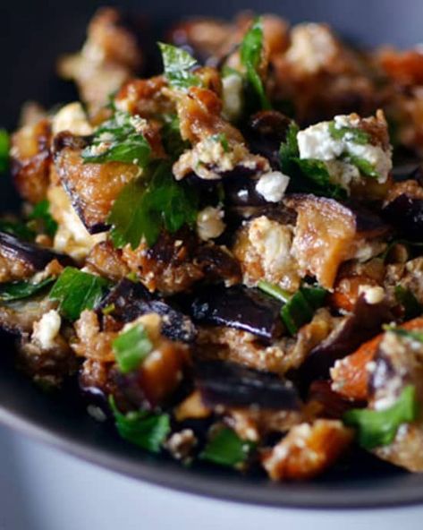 Best Eggplant Recipe, Roasted Eggplant Salad, Smoked Almonds, Eggplant Pasta, Crispy Eggplant, Eggplant Recipes Easy, Eggplant Salad, Pasta Side Dishes, Goat Cheese Recipes