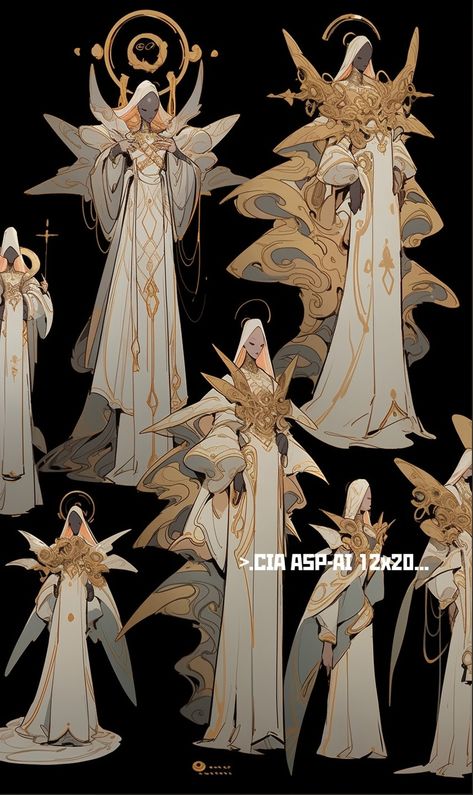 Seraph Character Design, Angel Robes Art, Heavenly Character Design, Godly Outfits Design, Chinese God Character Design, Seraphim Oc Art, Angelic Outfits Male Drawing, Angle Outfit Drawing, Biblical Angel Outfit