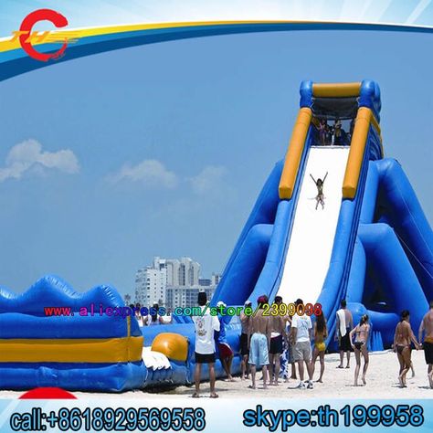 Online Shop free air shipping to door,15x8x7mH large inflatable beach pool slide,giant inflatable water slide for adult | Aliexpress Mobile Pool Slide Ideas, Big Water Slides, Beach Inflatables, Water Slide Bounce House, Water Slide Rentals, Luxury Yacht Interior, Beach Beer, Inflatable Water Slides, Water Trampoline