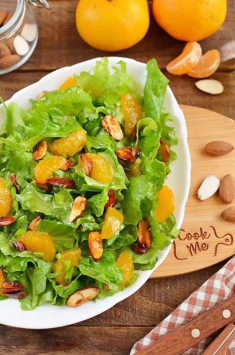 Tangerine Tossed Salad Recipe - Cook.me Recipes Tangerine Salad Recipes, Tangerine Salad, Green Tangerine, Tossed Salad, Green Salad, Salad Recipe, Vegan Gluten Free, Vegan Vegetarian, Lettuce