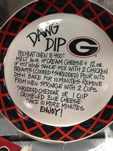 Dawg dip Georgia Bulldog Appetizers, Georgia Bulldog Party Ideas, Bird Dawgs, How About Them Dawgs, Hot Wing Sauces, Georgia Bulldogs Meme Funny, Tailgate Snacks, Georgia Bulldogs Football, Wing Sauce