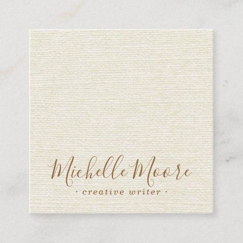 Ivory cream linen minimalist elegant professional square business card Interior Designer Business Card, Business Cards Beauty, Art Business Cards, Beauty Business Cards, Square Business Cards, Hairstylist Business Cards, Business Card Design Inspiration, Business Card Modern, Minimalist Business Cards