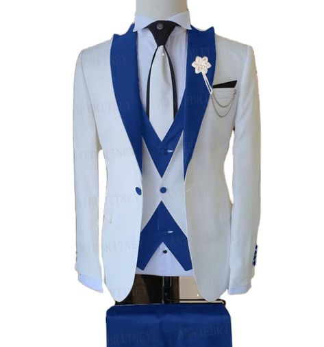 Royal Blue And White Suit, Mens Wedding Tuxedo, Royal Blue Suit Wedding, Blue Wedding Suit Groom, Men Wedding Tuxedo, Royal Blue Mens Suit, Best Tuxedo, Navy Blue Suit Men, Wedding Suits Men Blue