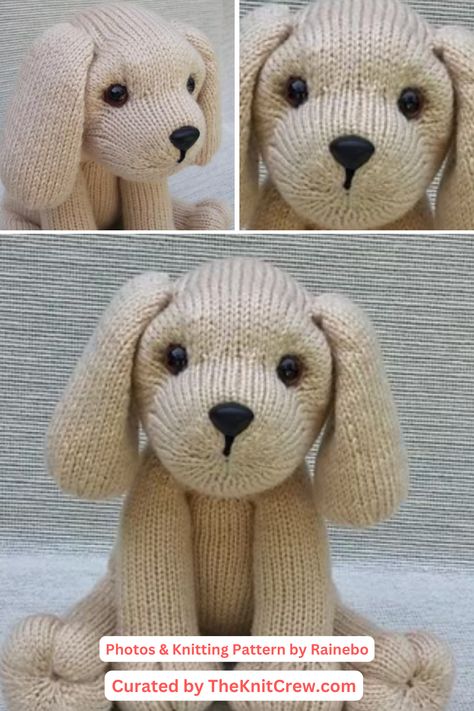 A  great collection of knitted labrador patterns. Each knitted labrador doll pattern offers a special mix of charm and comfort for all ages to enjoy. Skip the searching and go straight to making your favorite labrador doll. Our collection of labrador doll patterns has direct link to each pattern and preview info on each design. Labrador Knitting Pattern, Dog Knitting Patterns Free, Knitted Doll Patterns Free, Free Knitting Patterns Toys, Dog Knitting Patterns, Knitting Toys Easy, Dear Dolly, Knitting Patterns For Dogs, Bear Knitting Pattern