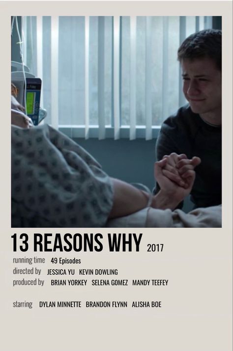 minimal polaroid series poster for 13 reasons why 13 Reasons Why Polaroid Poster, Poloriod Movie Poster, 13 Reasons Why Poster, Movie Hacks, Iconic Movie Posters, Music Poster Ideas, Series Poster, Film Posters Minimalist, 13 Reasons Why