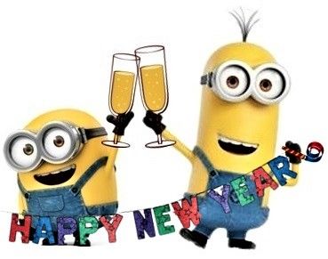 New Year Minions New Year, Happy New Year Stickers, Minion Art, Xmas Music, Despicable Minions, Minion Christmas, Minion Gif, Coloring Pages Inspirational, Happy New Year Quotes