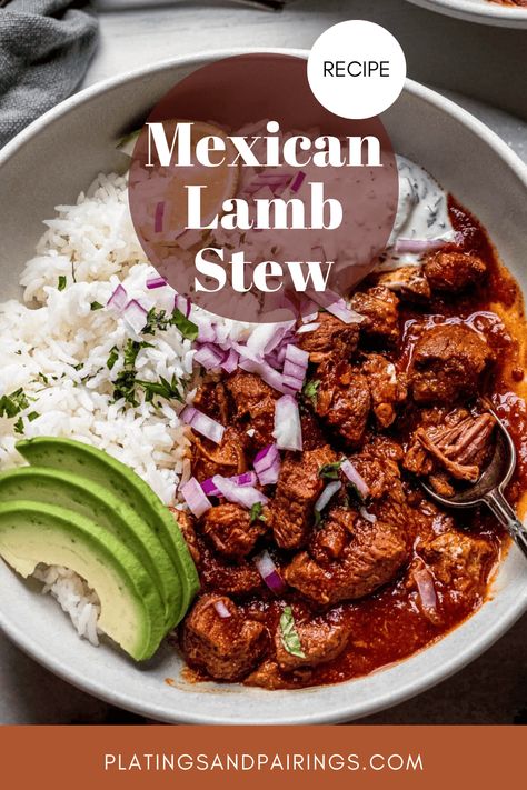 Birria de Borrego is a beautiful, smoky + flavorful Mexican lamb stew. Slowly simmered on the stove for the most perfectly tender meat. // recipes easy Lamb Stew Meat, Meat Recipes Easy, Lamb Stew Recipes, Tender Meat, Lamb Stew, Goat Meat, Stew Meat, Lamb Recipes, Easy Weeknight Meals