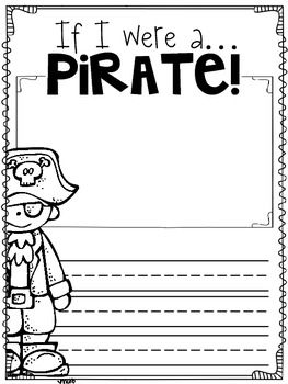 Pirate Tracing Worksheets, How I Became A Pirate Activities, Pirate Worksheets Free Printable, Pirates Past Noon Activities, Pirate Worksheets Preschool, Pirate Themed Activities For Kids, Pirates And Mermaids Activities, Pirates Kindergarten, Pirate Writing Prompt