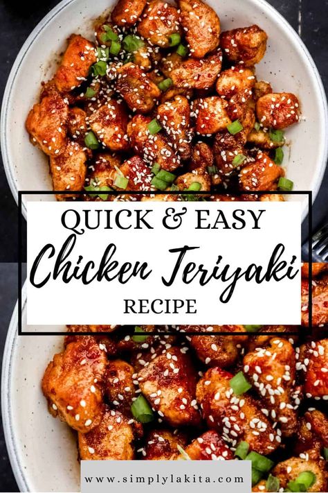 This Easy Chicken Teriyaki Recipe is perfect for a quick and easy weeknight dinner. Made with minimal ingredients it is the perfect blend of savory, slightly sweet, and flavorful. simplylakita.com #teriyakichicken Veri Veri Teriyaki Chicken, Teryikie Chicken, Terriaki Chicken Recipe Dinners, Teriyaki Chicken Thighs Boneless, Chicken Teriyaki Casserole, Easy Chicken Teriyaki Recipe, Teriyaki Chicken Meal Prep, Crockpot Teriyaki Chicken, Honey Mustard Chicken Marinade