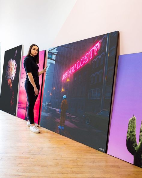 BIG Wall Décor on Instagram: “Are you lost? . . . BIG X @davanshatry” Foggy Street, Astronaut Images, Dreamscape Architecture, Big Wall Decor, Neon Artwork, Big Wall Art, Purple Art, Big Art, Decor Home Living Room