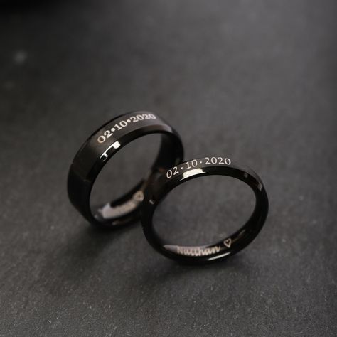 This Promise Couples Rings for you and your lover. You Can customize it with Engraving a Special Date / Name / Phrase Inside and the outside the Ring. It's a perfect gift for your boyfriend, husband or your loved one... Perfect for any outfit or occasion.  One of the most unique gift for couple. Note : If you want two men style, just let us know at the personalization box or message us. ❥ Why choose this product * People with allergies to jewelry can wear tungsten jewelry because it is naturally Rings To Get Your Boyfriend, Promise Rings For Men Boyfriends, Guy Promise Rings Boyfriends, Unique Gifts For Men Boyfriends, Men Promise Rings Boyfriends For Him, Men Promise Rings Boyfriends, Matching Gifts For Boyfriend, Promise Gifts For Boyfriend, Mens Promise Ring Boyfriends