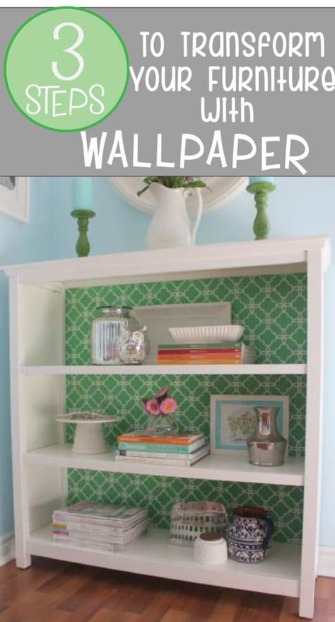 Wallpaper is easy to apply and can be used in a variety of furniture re-dos to create a completely custom accent piece. Upgrade furniture with wallpaper! Furniture With Wallpaper, Wallpaper On Furniture, Furniture Diy Ideas, Ideas For Furniture, Painted Furniture Ideas, Bobs Furniture, With Wallpaper, Wallpaper Furniture, Furniture Warehouse