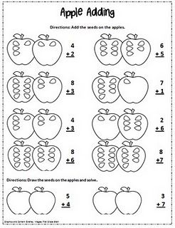 Apple Adding... More geared toward first grade... Could be adapted for a younger grade. Apple Addition, Apple Lessons, Apple Math, Apple Unit, Johnny Appleseed, Apple Activities, Apple Theme, Teaching First Grade, Math Activity