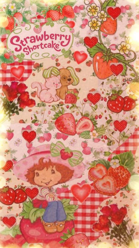 🍓💋 Strawberry Shortcake Poster, Strawberry Shortcake Aesthetic, Shortcake Aesthetic, Strawberry Shortcake Pictures, Aesthetic Strawberry, Strawberry Shortcake Cartoon, Strawberry Shortcake Characters, Vintage Strawberry Shortcake, Iphone Wallpaper Themes