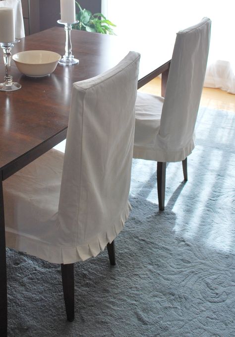 White Dinning Room, Chair Covers Slipcover, Dining Room Updates, Traditional Dining Tables, Dining Room Chair Covers, Dining Room Table Chairs, Chair Slipcovers, Dining Room Chair, Dining Chair Covers