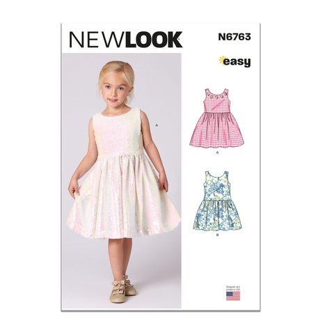 PRICES MAY VARY. Sewing pattern packet comes with sewing templates, fabric recommendations, pattern pieces, sizing guides, and instructions (for child safety precaution, if choosing jewels or stones, always apply securely prior to wear) These clothing patterns can be made to fit children's sizes 3, 4, 5, 6, 7, and 8 Easy to sew sleeveless dress has lined bodice, gathered skirt at or below waist, back zipper and optional trim at neckline New Look patterns include everything from day-to-day wear t New Look Patterns, Sewing Patterns Girls, Easy To Sew, Childrens Dress, Dress Sewing Pattern, Gathered Skirt, Child Safety, Girl Pattern