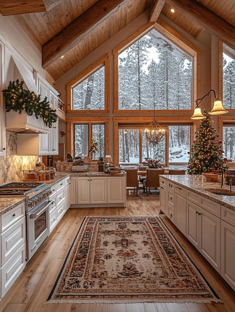 Dream Life House, Farmhouse House, Log Cabin Homes, White Cabinetry, Dream House Interior, Shabby Chic Homes, Dream House Plans, Cabin Homes, Chic Home