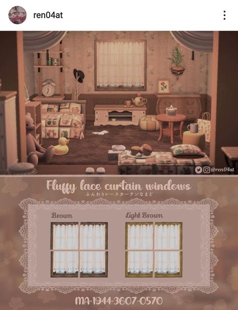 Nereida🌿 on Twitter: "🌟 WINDOW ILLUSION🌟 window design codes… " Acnh Wall Code, Acnh Wallpaper Designs, Cottagecore Animal Crossing, Cottagecore Wallpaper, Ac New Leaf, Code Wallpaper, Lace Curtain, Animal Crossing Qr Codes Clothes, Animal Crossing Wild World