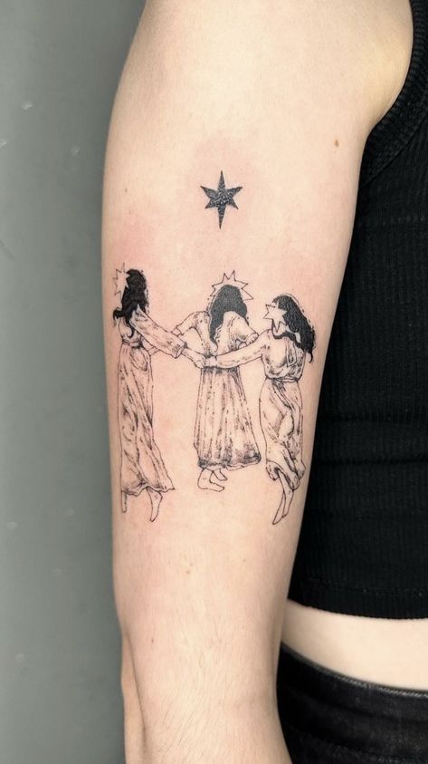 Grace Tattoos, Dna Tattoo, Witch Tattoo, Full Body Tattoo, Jesus Love, Three Graces, Simplistic Tattoos, Piercing Tattoo, Mini Tattoos