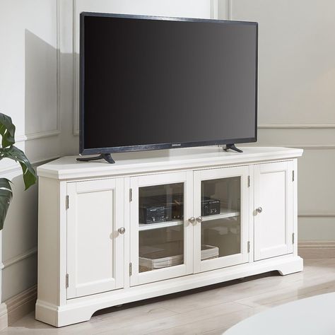 Corner Tv Stand Ideas, Corner Tv Ideas, Corner Tv Console, Bed Fort, Corner Tv Cabinets, Media Cabinets, Corner Tv Unit, Corner Tv Stand, Entertainment Wall