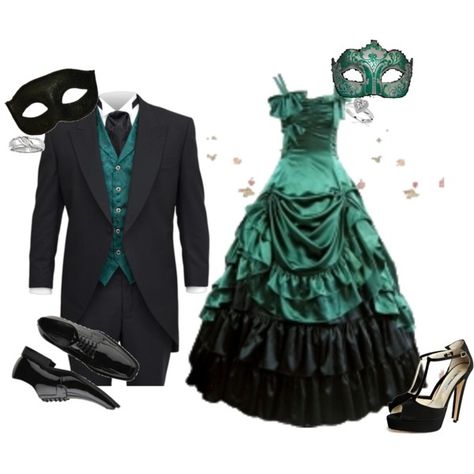 Married Couples Masquerade Dance - Bryce & Rissa by s-k-melissa-hope on Polyvore featuring Brian Atwood Couples Masquerade Costumes, Masquerade Couple Outfit, Masquerade Ball Couple Outfit, Masquerade Party Outfit Couples, Mascarade Ball Dresses, Mascarade Party Outfit, Masquerade Couple, Masquerade Party Outfit, Mascarade Ball